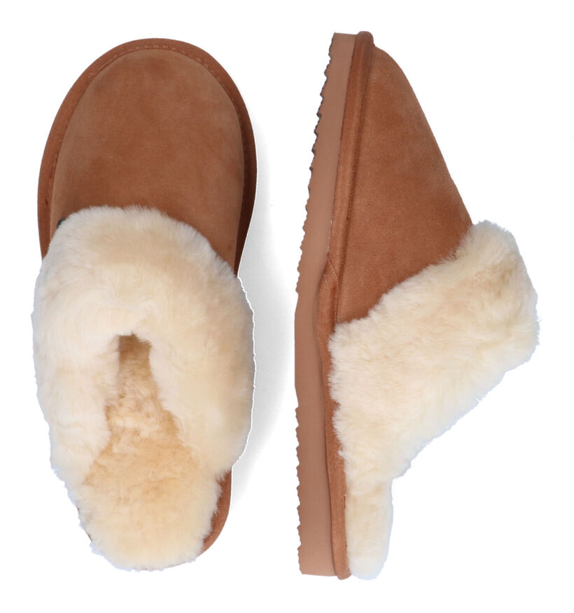 Warmbat Flurry Pantoufles en laine en Cognac pour femmes (329908)