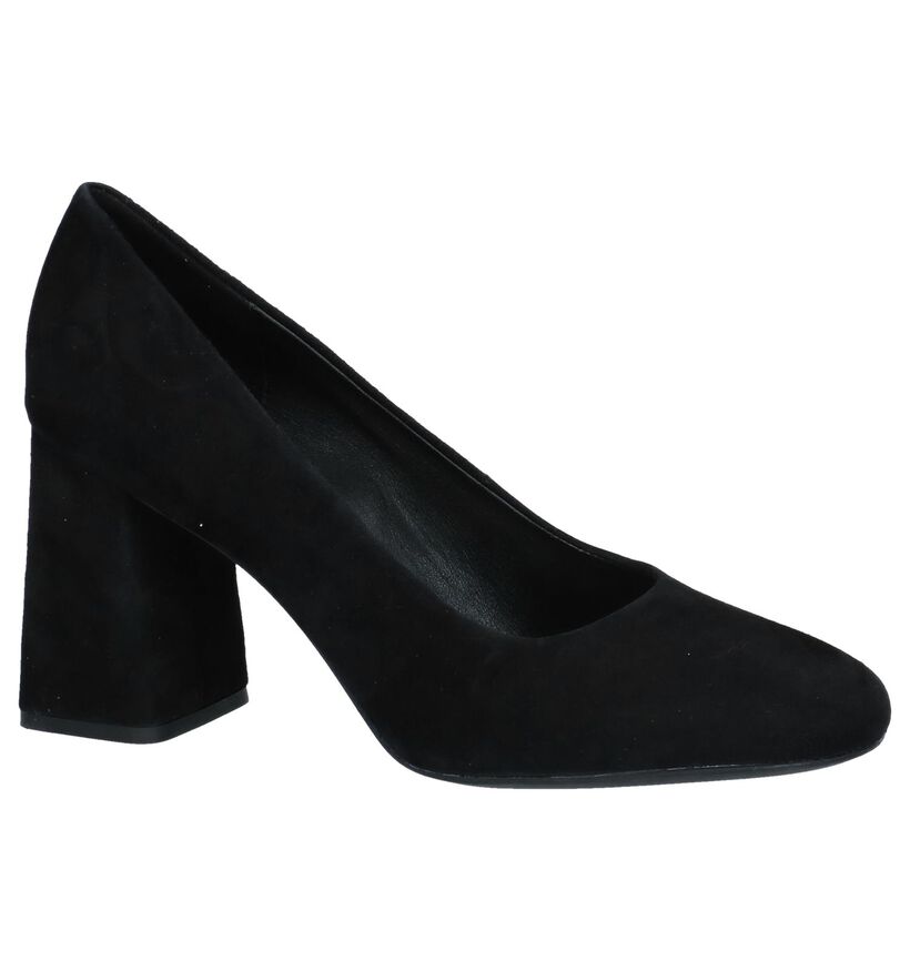 Geox Zwarte Pumps met Blokhak in daim (225563)