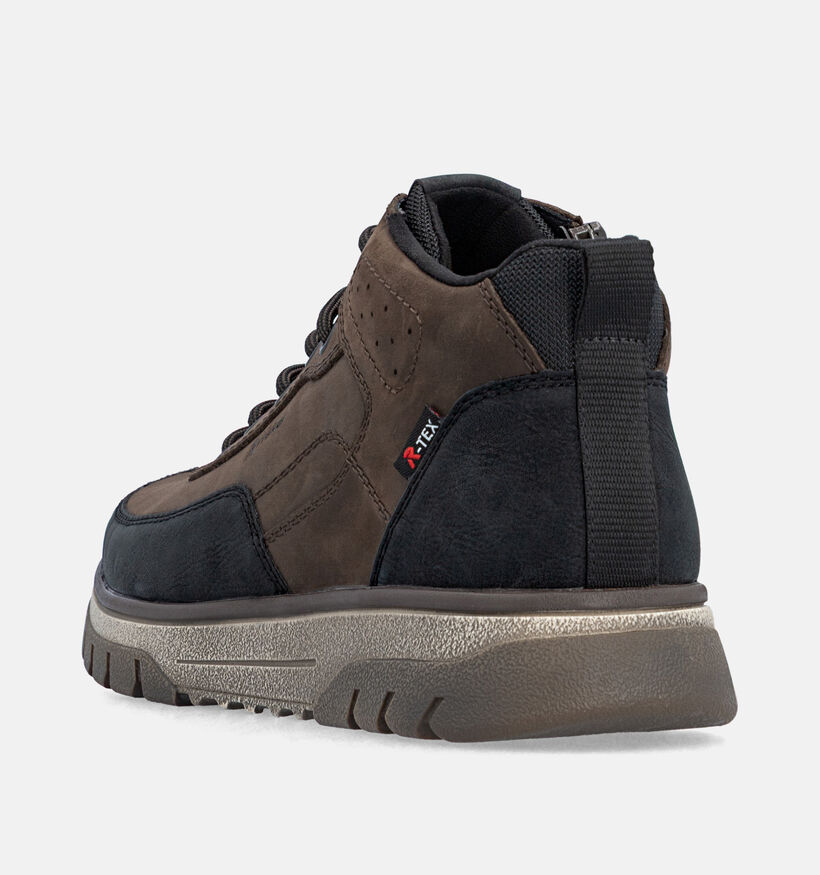 Rieker Sport Donkerbruine/Zwarte Boots met Veters voor heren (379825) - geschikt voor steunzolen
