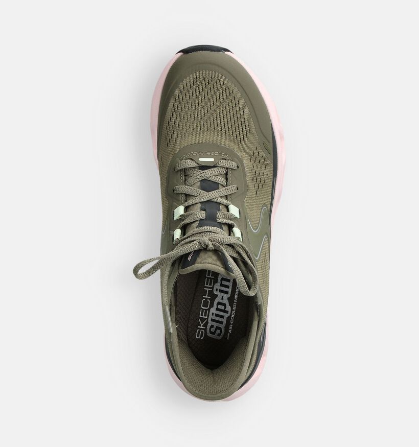 Skechers Glide-Step Altus Kaki/Roze Sneakers voor dames (359707) - geschikt voor steunzolen