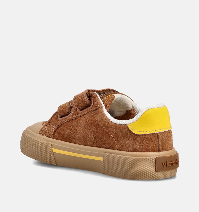Victoria Tribu Chaussures à scratch en Marron/Jaune pour filles, garçons (363397)