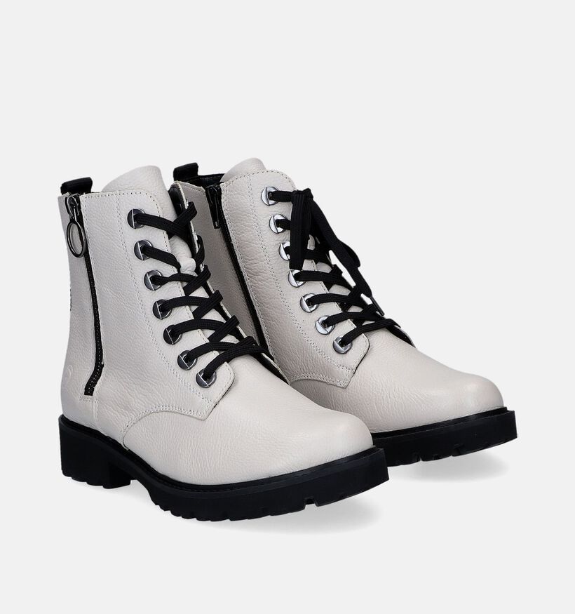 Remonte Witte Veterboots voor dames (312338) - geschikt voor steunzolen