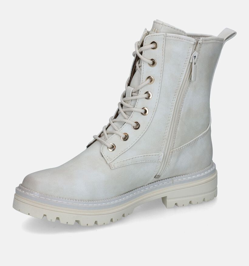 Mustang Boots à lacets en Écru pour femmes (316076)