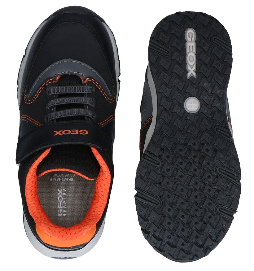 Geox Bernie Zwarte Velcroschoenen in kunstleer (288718)