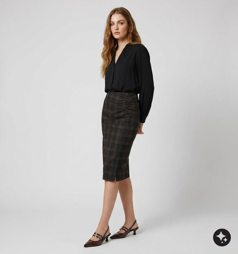 Vero Moda Malli Jupe mi-longue en Bleu fonc&eacute; pour femmes (379670)