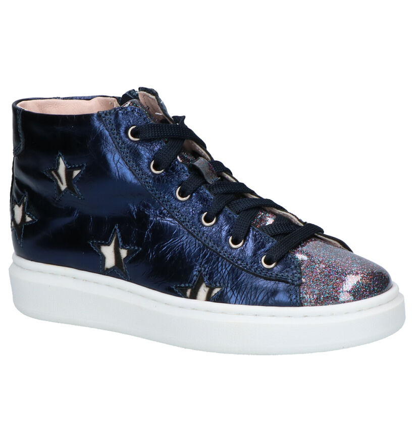 Milo & Mila Chaussures hautes en Bleu foncé en cuir (260803)