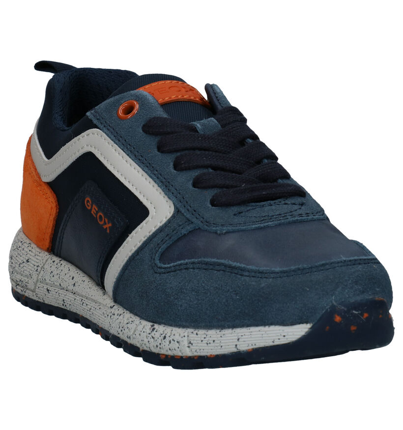 Geox Alben Blauwe Veterschoenen in leer (284132)