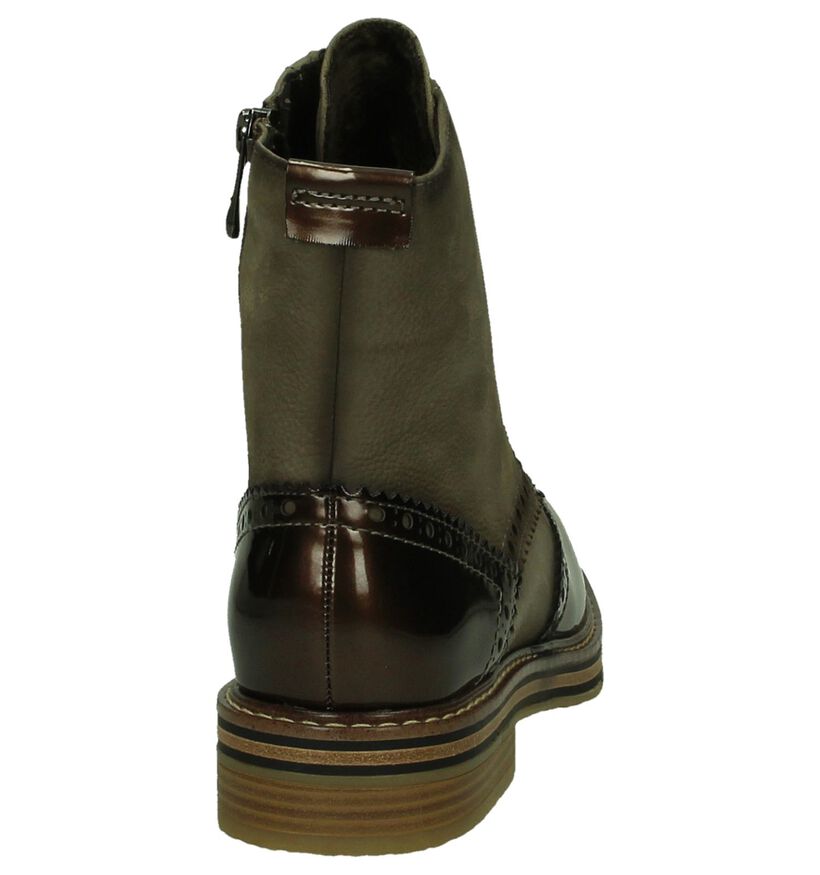 Taupe Marco Tozzi Boots in lakleer (202651)