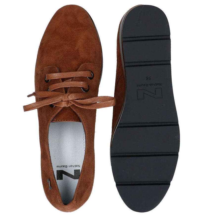 Nathan-Baume Cognac Veterschoenen in daim (283254)