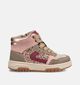 Milo & Mila Boots &agrave; lacets en Beige fonc&eacute;/Rose pour filles (378913) - pour semelles orthop&eacute;diques