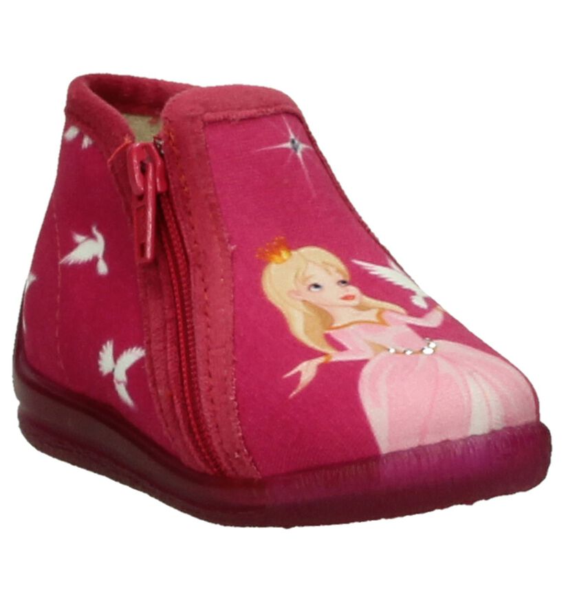 Roze Bellamy Pepita Pantoffeltjes in stof (206406)