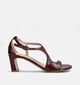 Zinda Donkerbruine Sandalen op hak voor dames (373657)
