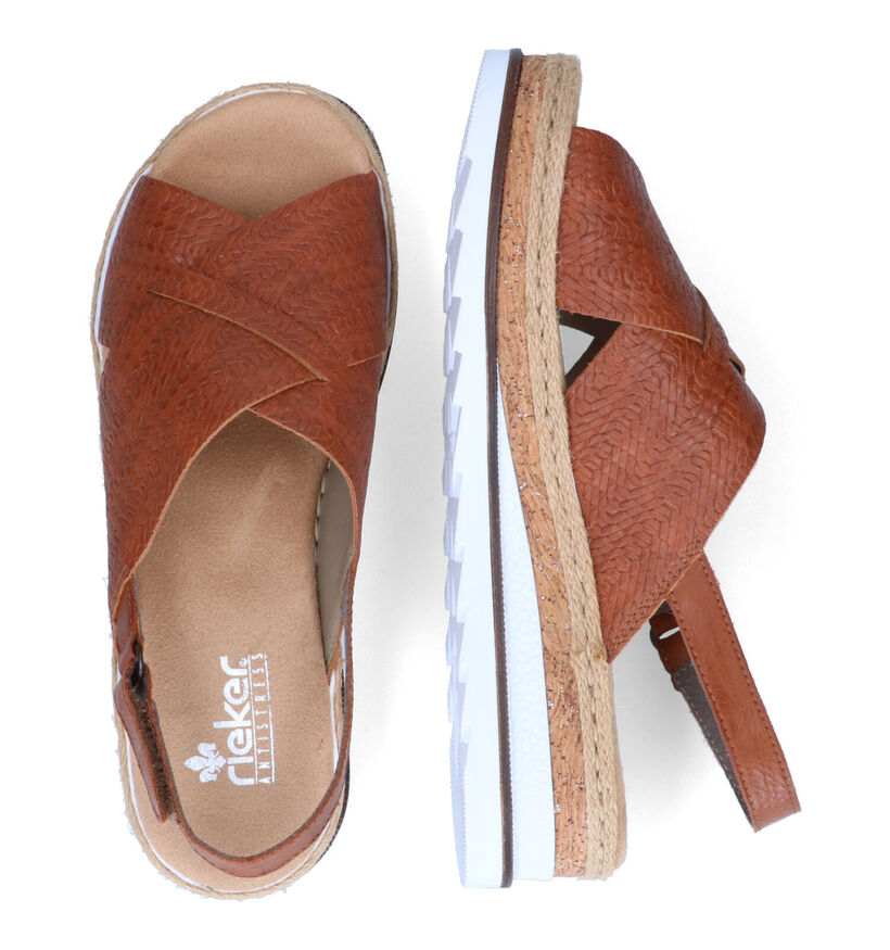 Rieker Cognac Sandalen met sleehak voor dames (323574)