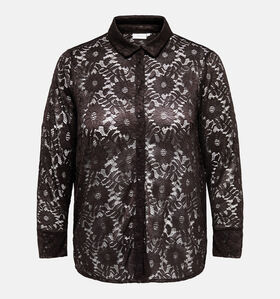 ONLY Carmakoma Zion Donkerbruine Blouse met Lange Mouwen voor dames (381917)