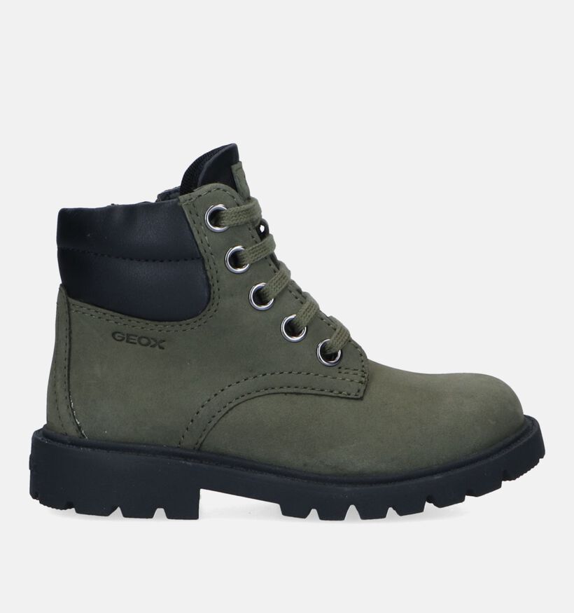 Geox Shaylax Bottines en Vert pour garçons (330072) - pour semelles orthopédiques