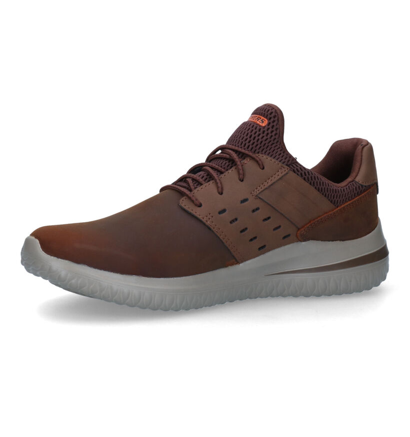 Skechers Delson 3.0 Ezra Cognac Slip-on Sneakers voor heren (327846)