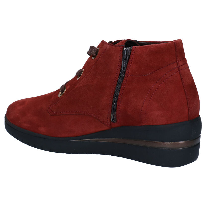 Mobils by Maphisto Peryne Bottillons plates en Rouge en nubuck (298111)