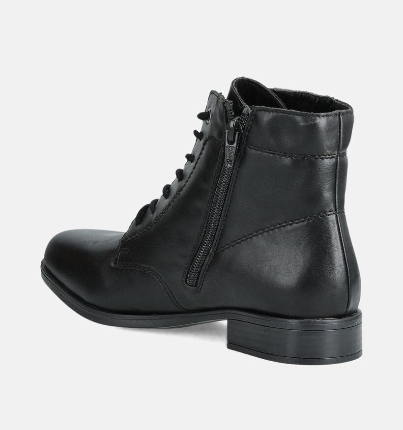 Rieker Zwarte Veterboots voor dames (360465) - geschikt voor steunzolen