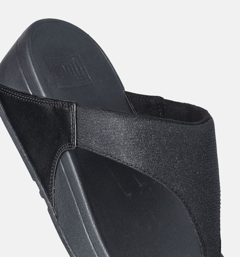 FitFlop Lulu Toepost Zwarte Teenslippers voor dames (353816)