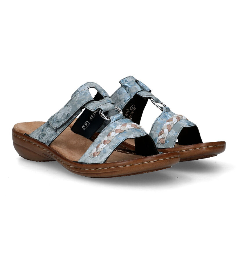 Rieker Nu-pieds plates en Blanc pour femmes (354945)