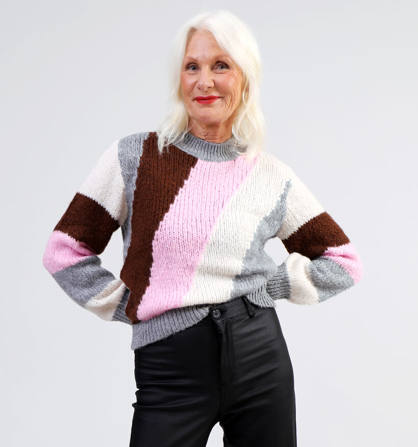 JDY Dinea Roze Colorblock Trui voor dames (330938)