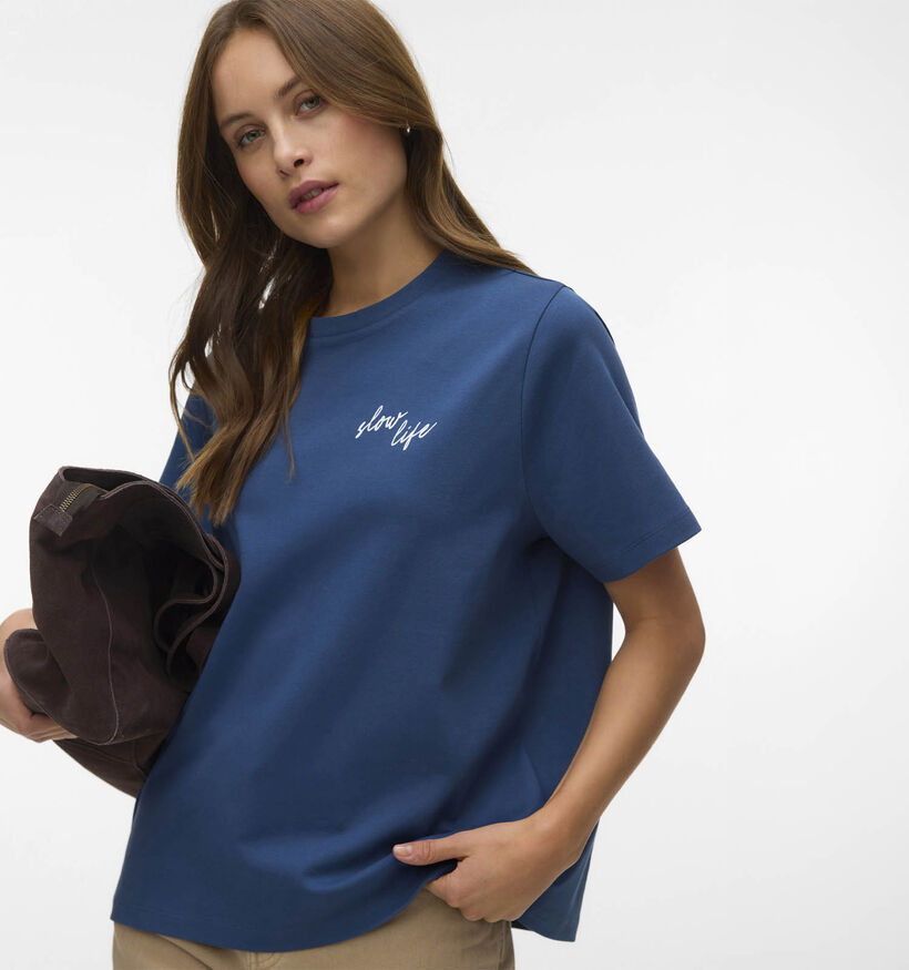 Vero Moda Vera Caty T-shirt en Bleu pour femmes (367196)