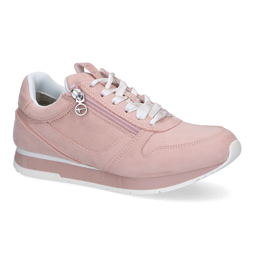 Tamaris Roze Veterschoenen in stof (302752)