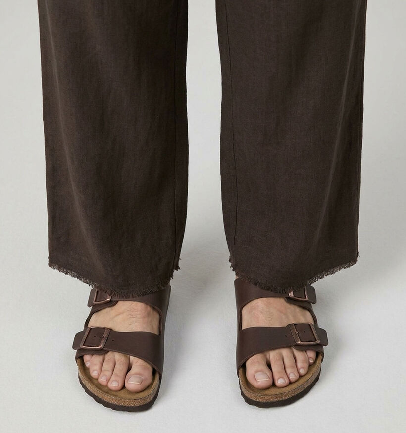 Birkenstock Arizona Donkerbruine Slippers voor heren (213366)