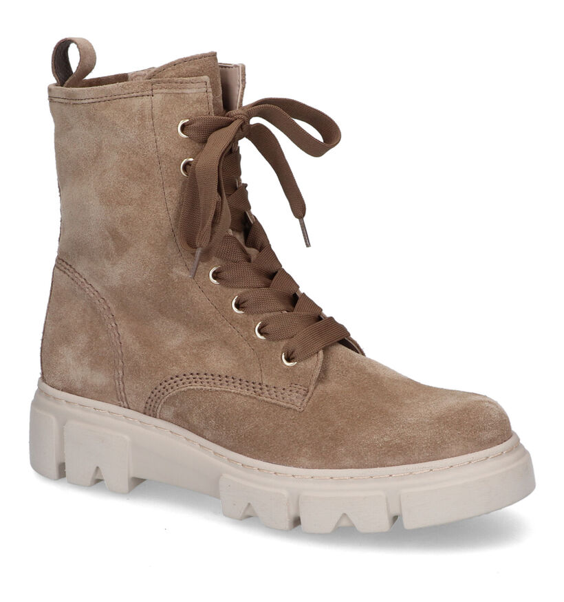 Gabor Best Fitting Taupe Veterboots voor dames (315313) - geschikt voor steunzolen