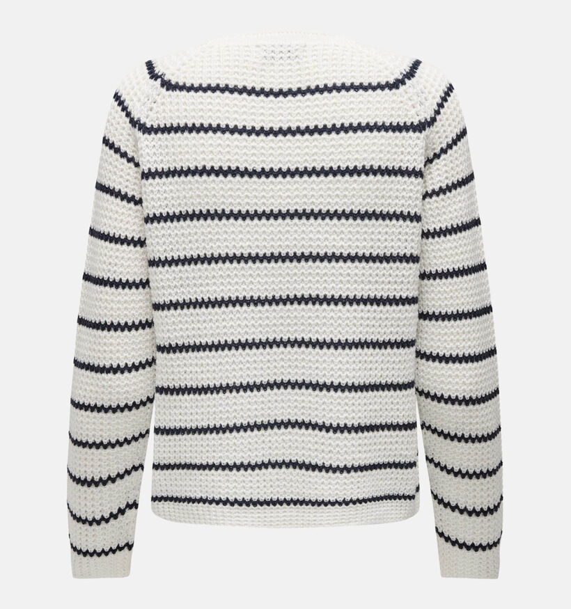 JDY Ellen Raglan Pull rayé en Blanc pour femmes (335801)