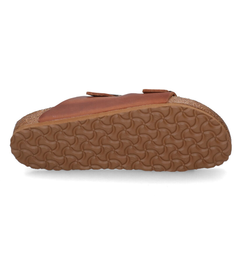 Birkenstock Arizona Cognac Slippers in leer (313708)