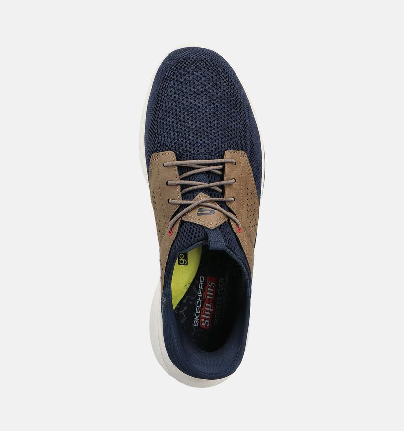Skechers Slade Caster Baskets en Bleu pour hommes (360872)