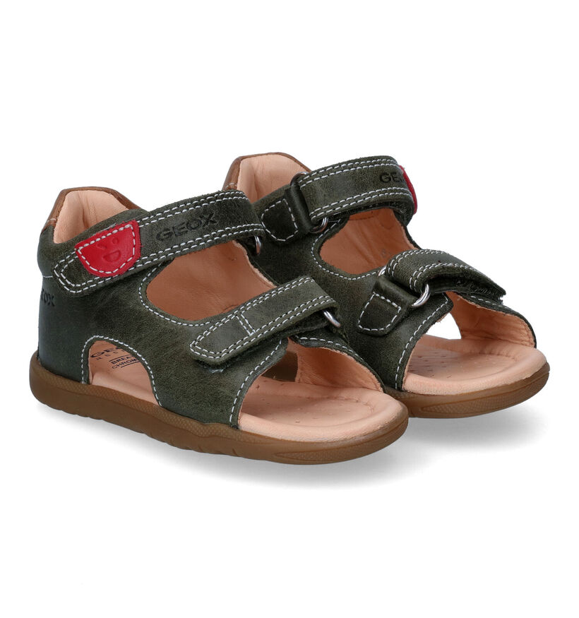 Geox Macchia Kaki Sandalen in leer (311035)