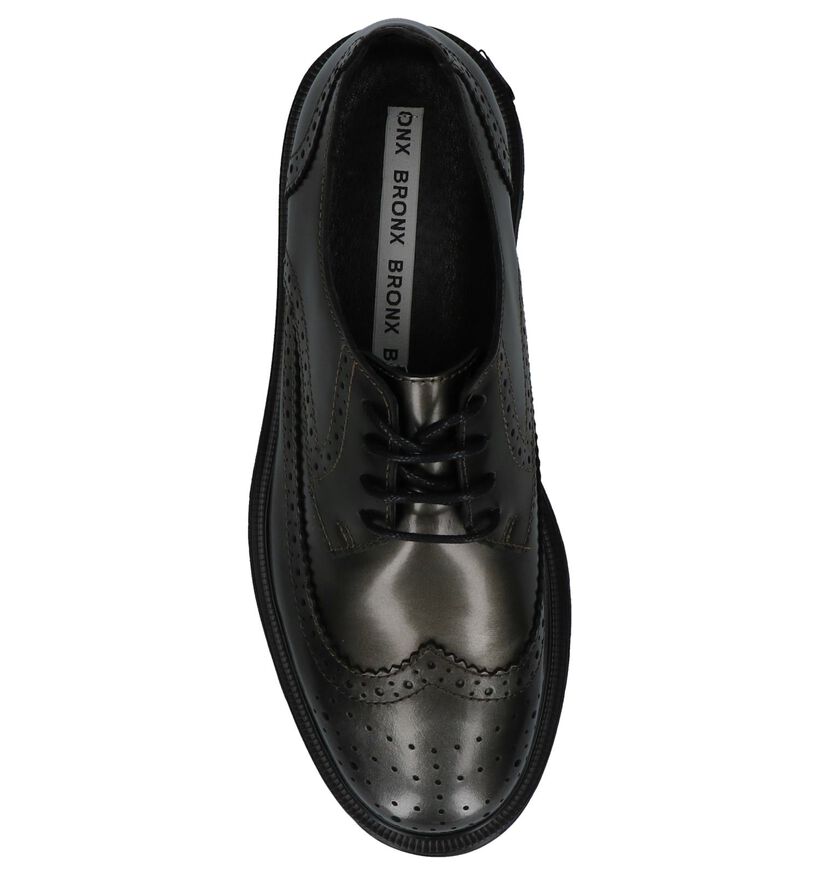 Bronx Grijze Metallic Veterschoenen in leer (229871)