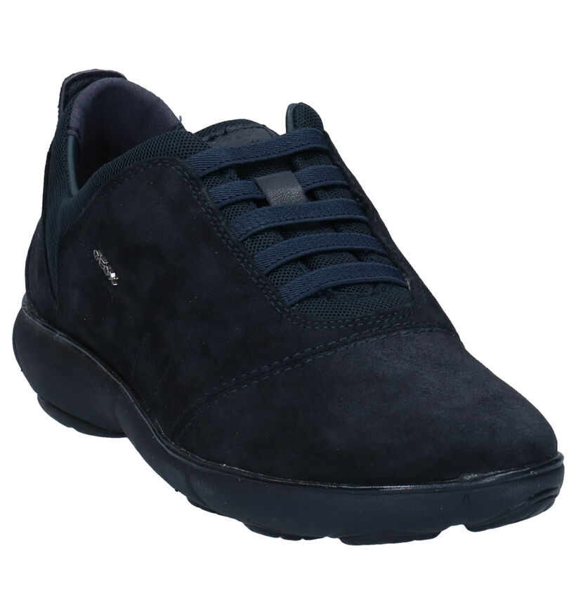 Geox Nebula Chaussures slip-on en Bleu en textile (278862)