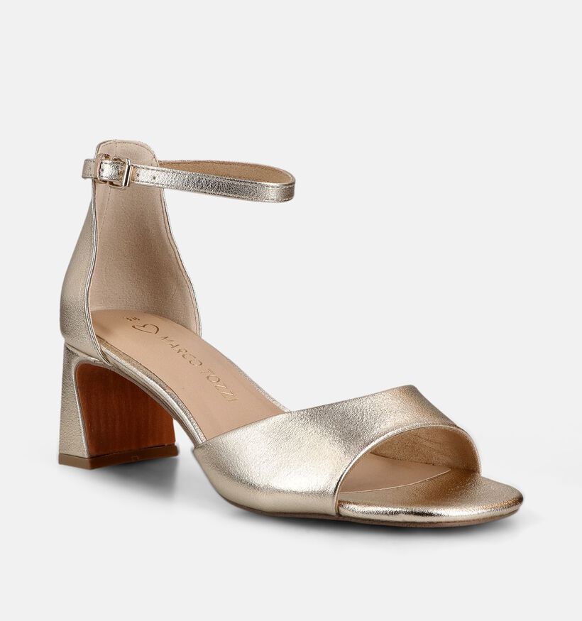 Marco Tozzi Sandales &agrave; talons en Or pour femmes (371866)