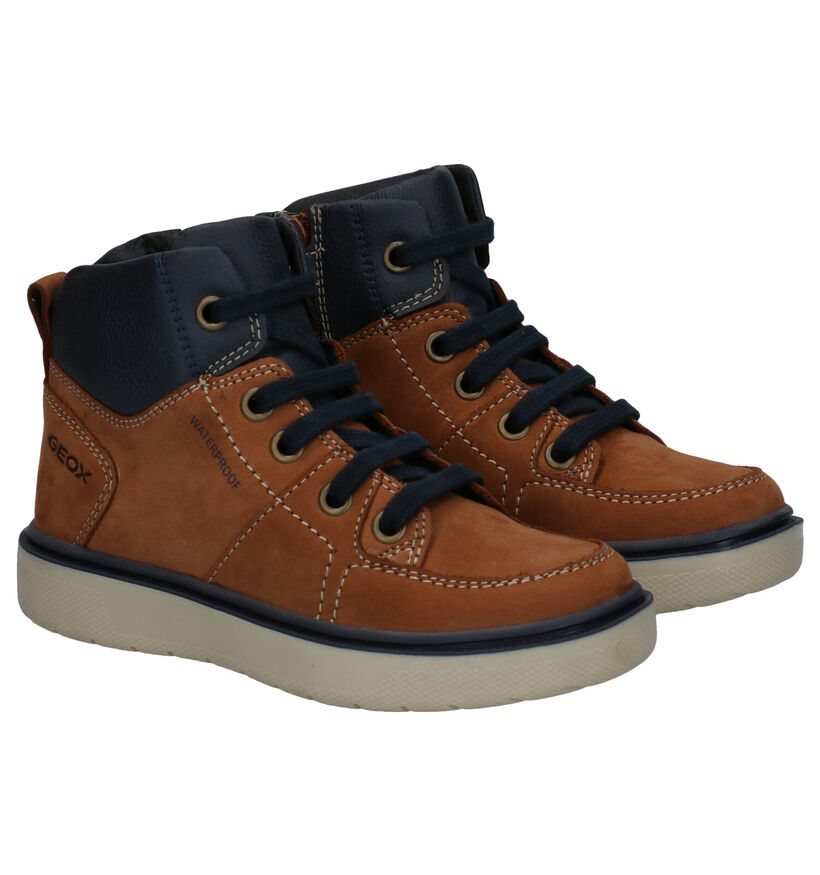 Geox Riddock Cognac Hoge Schoenen in daim (278301)