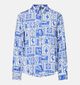 Pieces Saylor Blue Tile Witte/Blauwe Hemd voor dames (367077)