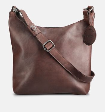 Saccoo Schoudertassen Zwart/Cognac/Bruin