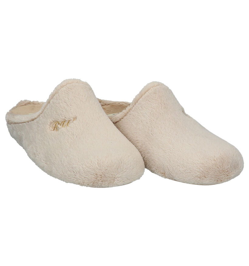 River Woods Beige Pantoffels in stof (298441)