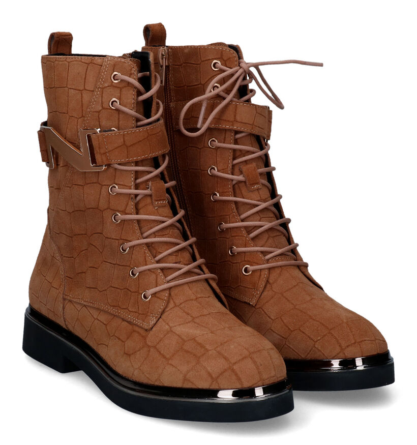 Nathan-Baume Bottines à lacets en Cognac en daim (315968)