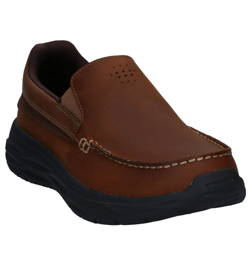 Skechers Harsen Ortego Bruine Instappers in nubuck (277909)