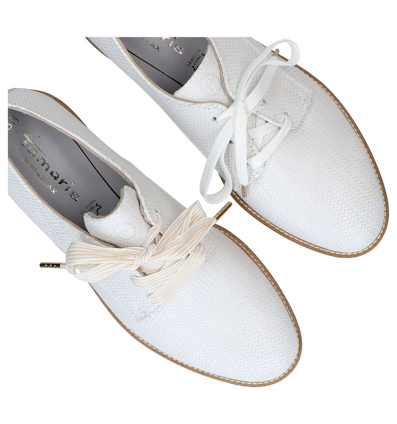 Tamaris Purerelax Witte Veterschoenen in leer (289481)