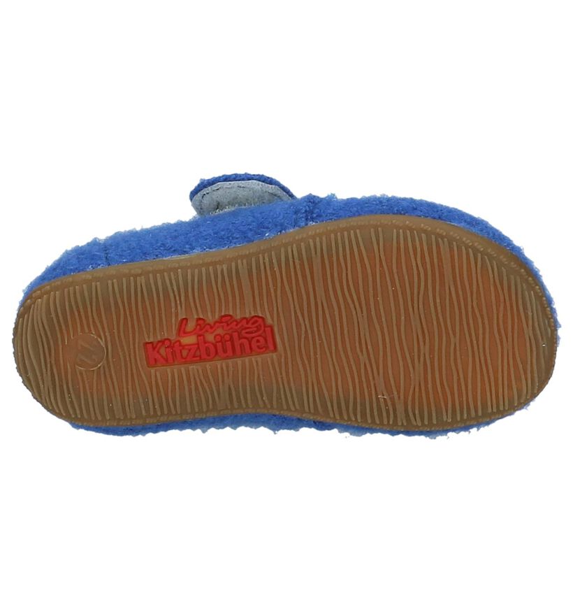 Blauwe Pantoffels met Velcro Living Kitzbühel in wol (207073)
