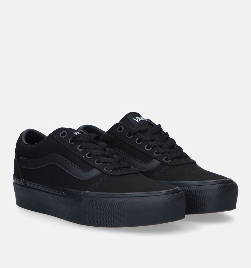 Vans Ward Platform Baskets de skate en Noir pour femmes (328043)