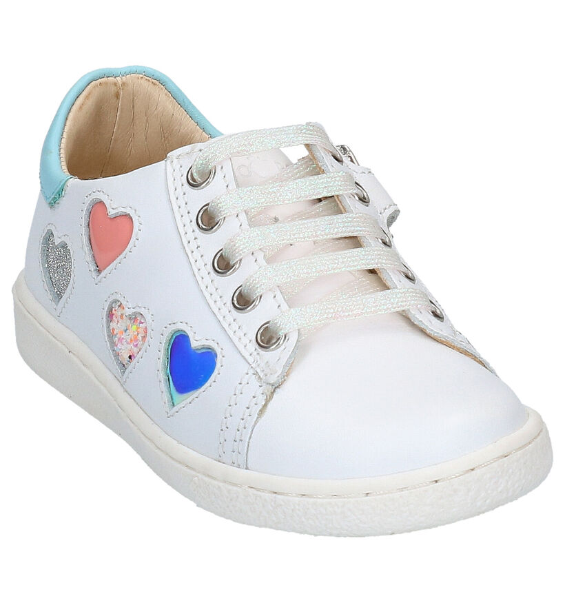 Shoo Pom Ducky Heart Witte Veterschoenen in leer (268773)