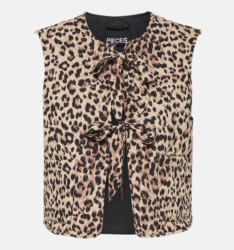 Pieces Saria Bruine Korte bodywarmer voor dames (352462)