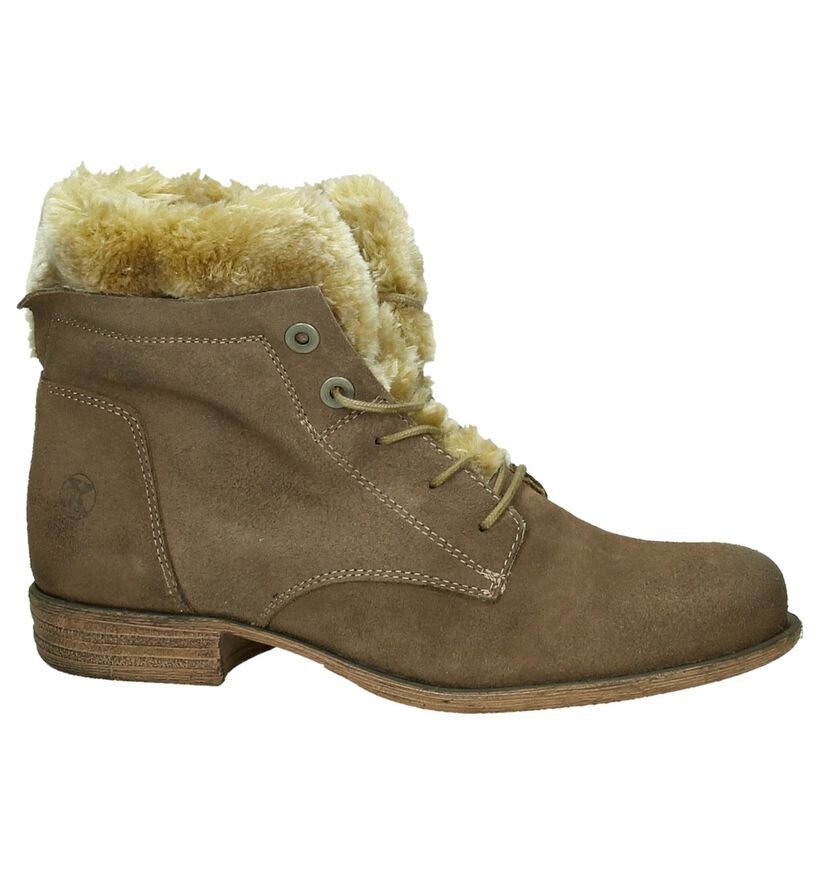 Post Xchange Taupe Bottines met Pelsje in faux fur (196065)