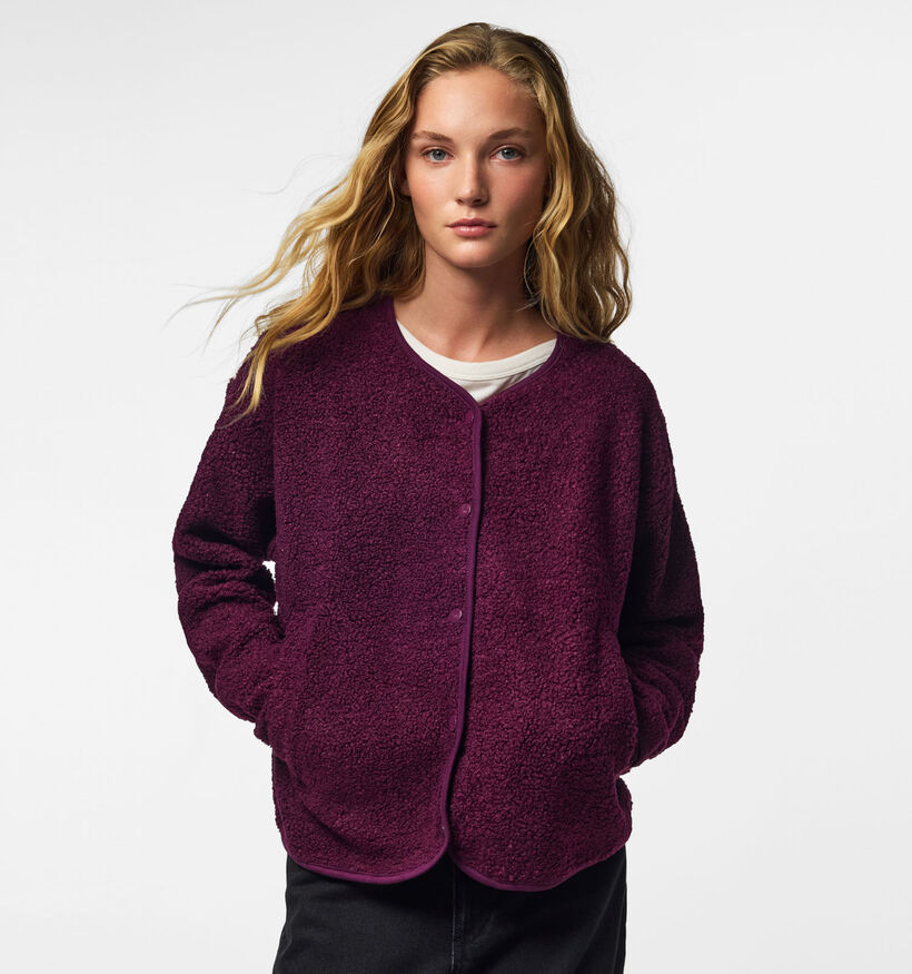 Pieces Katty Teddy Manteau en Bordeaux pour femmes (382231)