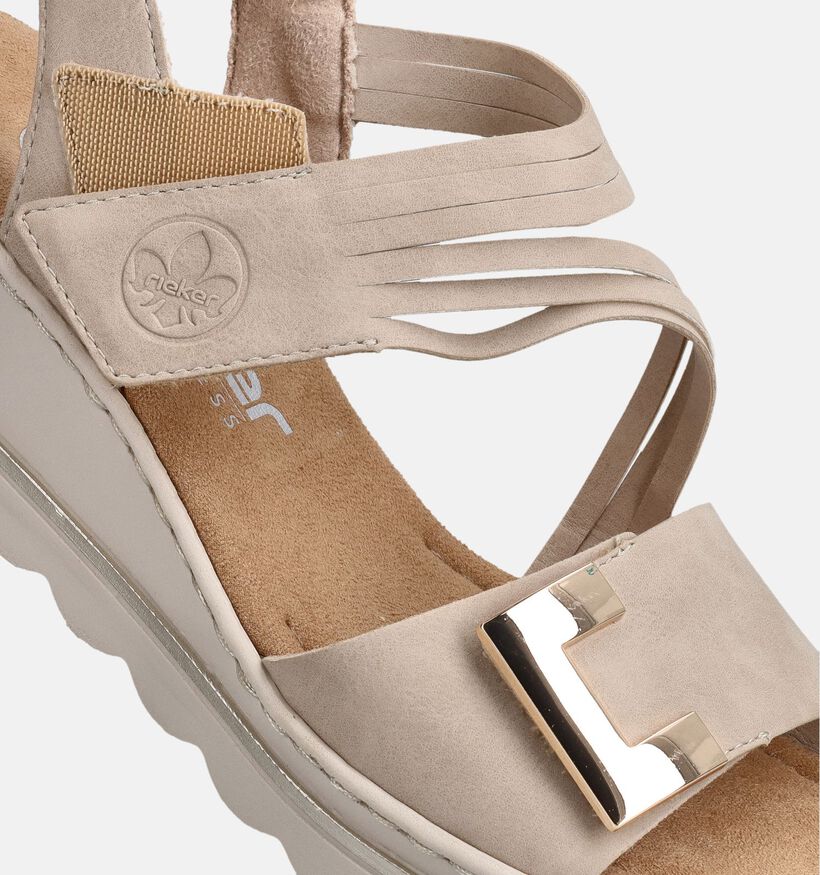 Rieker Beige Sandalen met Sleehak voor dames (370409)